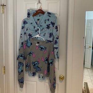 LILO and stitch bundle, sweatshirt and fleece PJ’s
